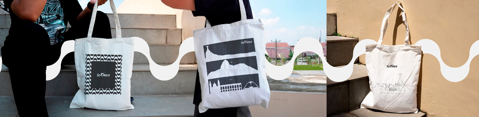 As três artes de ecobag vendidas no festival